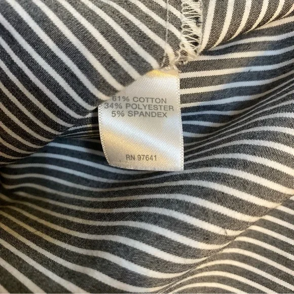 J. Jill Top Women's XS Gray White Striped Tie Front 3/4 Sleeves Casual Top - Picture 11 of 11